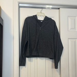 Old Navy Dark Charcoal Gray Zip-Up Hooded Sweatshirt